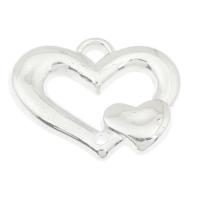 CCB Plastic Pendants, Copper Coated Plastic, Heart, platinum color plated Approx 2mm, Approx 