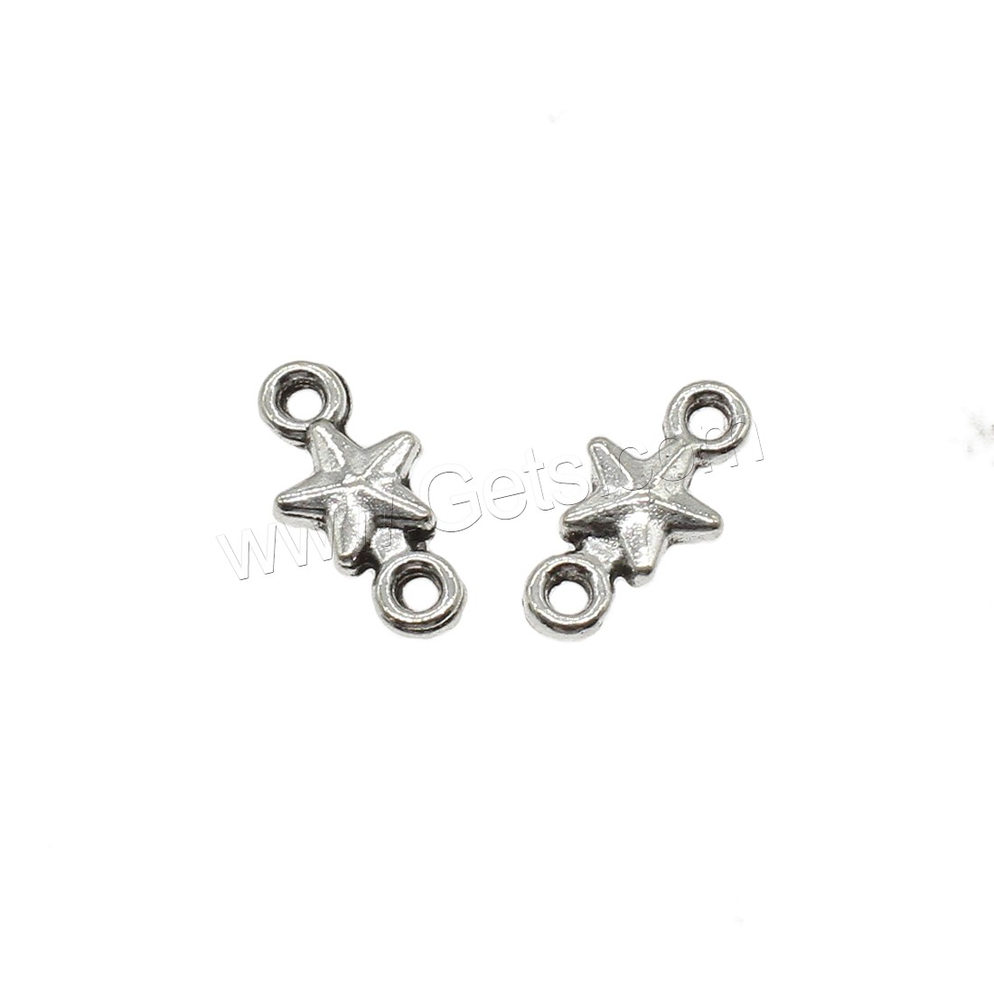 Zinc Alloy Charm Connector, Star, plated, 1/1 loop, more colors for choice, 7x15x1.5mm, Hole:Approx 1.5mm, Approx 1428PCs/KG, Sold By KG