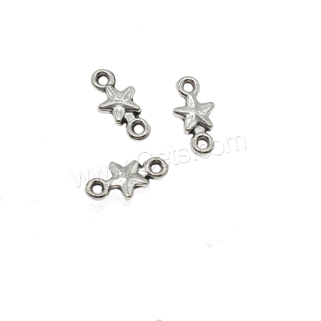 Zinc Alloy Charm Connector, Star, plated, 1/1 loop, more colors for choice, 7x15x1.5mm, Hole:Approx 1.5mm, Approx 1428PCs/KG, Sold By KG