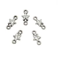 Zinc Alloy Charm Connector, Star, plated, 1/1 loop Approx 1.5mm, Approx 