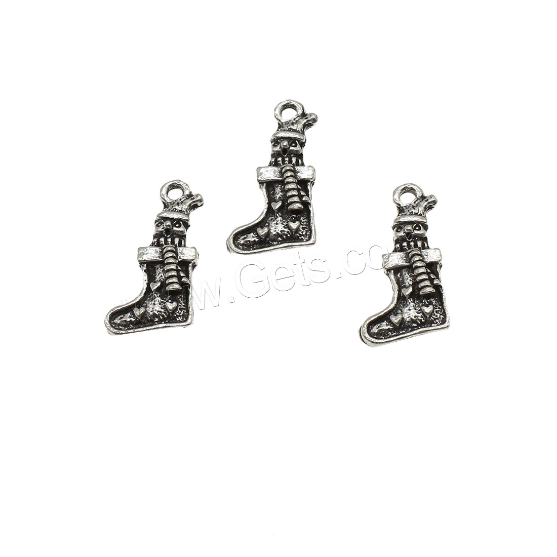 Zinc Alloy Christmas Pendants, Christmas Sock, plated, more colors for choice, 10x18.5x4mm, Hole:Approx 1.6mm, Approx 666PCs/KG, Sold By KG