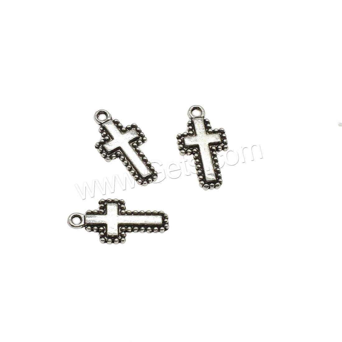 Pendentifs croix en alliage de zinc  , Placage, plus de couleurs à choisir, 10x19.5x2mm, Trou:Environ 1.6mm, Environ 1250PC/kg, Vendu par kg