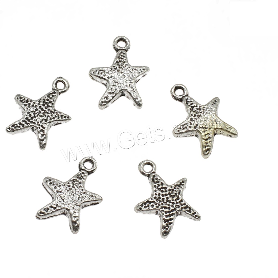Zinc Alloy Jewelry Pendants, Starfish, plated, more colors for choice, 12x15.5x2.5mm, Hole:Approx 1.4mm, Approx 1428PCs/KG, Sold By KG