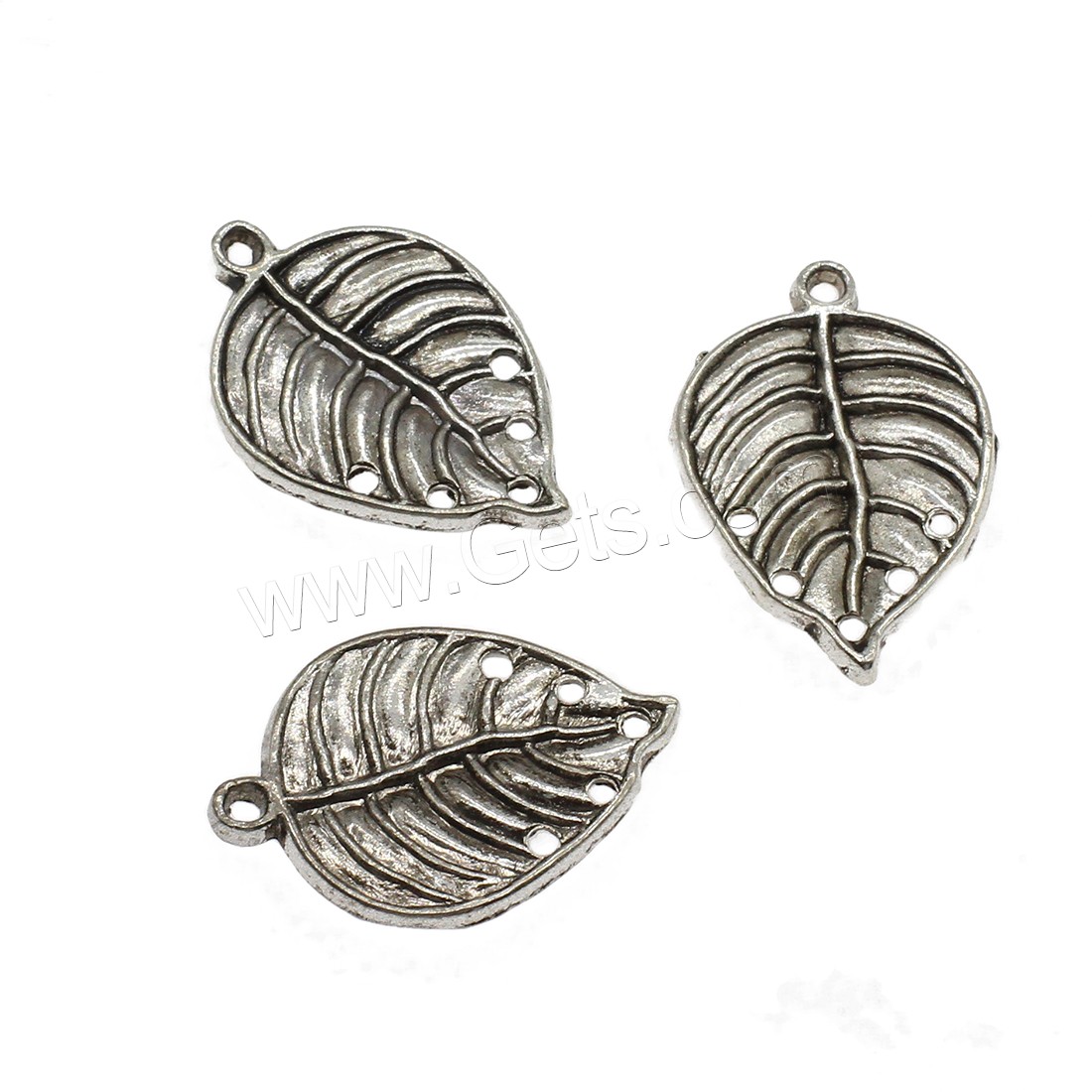 Zinc Alloy Charm Connector, Leaf, plated, 1/5 loop, more colors for choice, 19.5x29x1.5mm, Hole:Approx 2mm, Approx 500PCs/KG, Sold By KG
