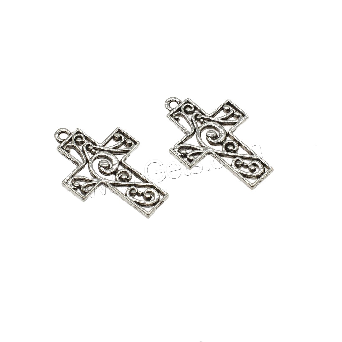 Zinc Alloy Cross Pendants, plated, hollow, more colors for choice, 19.5x29x2mm, Hole:Approx 1.5mm, Approx 500PCs/KG, Sold By KG