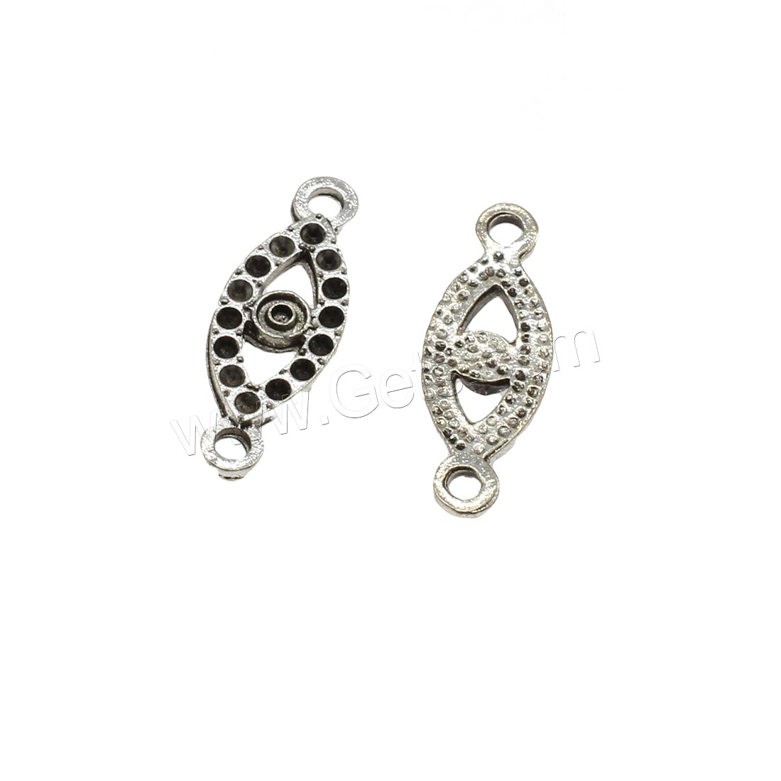 Zinc Alloy Charm Connector, Eye, plated, 1/1 loop, more colors for choice, 10x28x2mm, Hole:Approx 2mm, Approx 588PCs/KG, Sold By KG