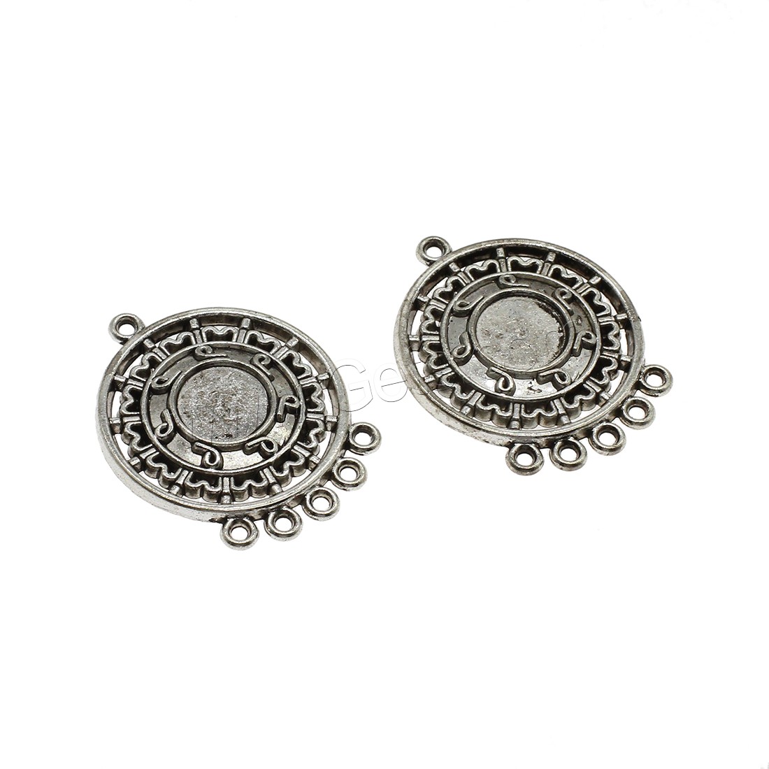 Zinc Alloy Charm Connector, plated, 1/5 loop, more colors for choice, 30.5x38x3mm, Hole:Approx 1.7mm, Approx 166PCs/KG, Sold By KG