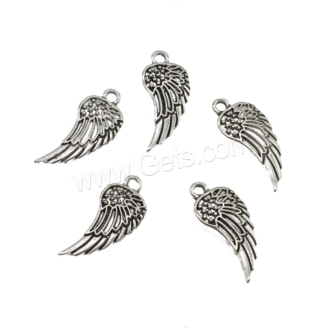 Wing Shaped Zinc Alloy Pendants, plated, more colors for choice, 11x26x2mm, Hole:Approx 2mm, Approx 588PCs/KG, Sold By KG