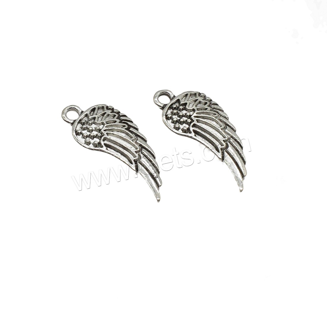 Wing Shaped Zinc Alloy Pendants, plated, more colors for choice, 11x26x2mm, Hole:Approx 2mm, Approx 588PCs/KG, Sold By KG