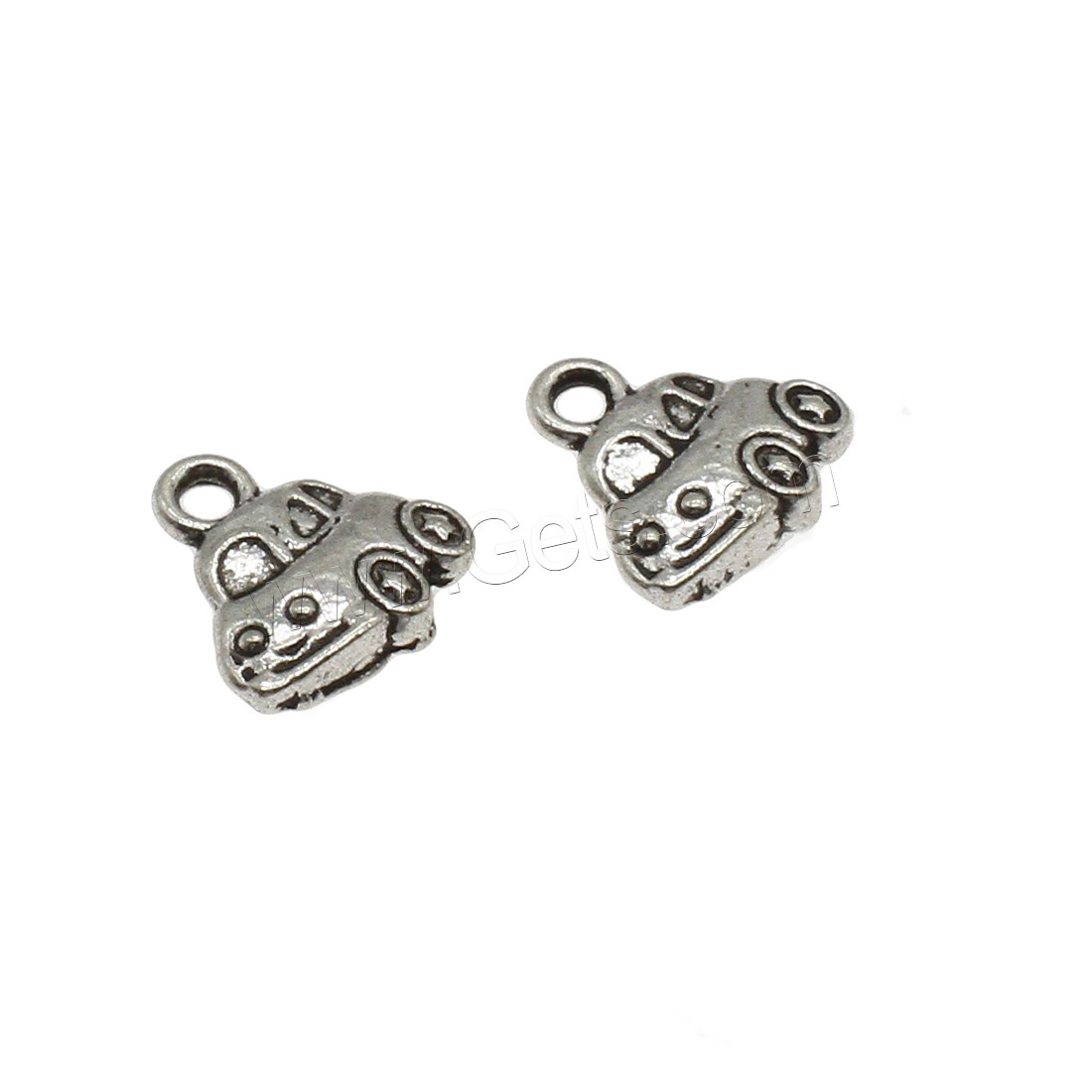 Vehicle Shaped Zinc Alloy Pendants, Car, plated, more colors for choice, 11.5x12x2.5mm, Hole:Approx 1.8mm, Approx 1111PCs/KG, Sold By KG