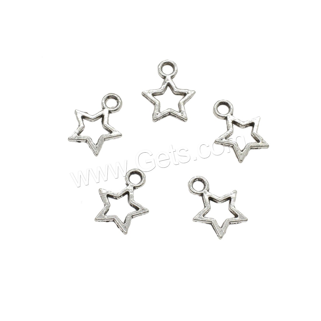 Zinc Alloy Star Pendant, plated, hollow, more colors for choice, 9x12x1.5mm, Hole:Approx 1.7mm, Approx 3333PCs/KG, Sold By KG