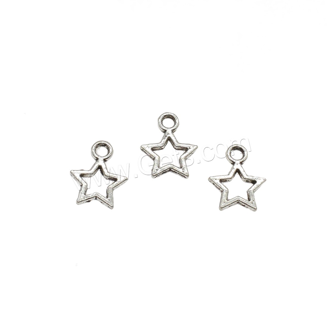 Zinc Alloy Star Pendant, plated, hollow, more colors for choice, 9x12x1.5mm, Hole:Approx 1.7mm, Approx 3333PCs/KG, Sold By KG