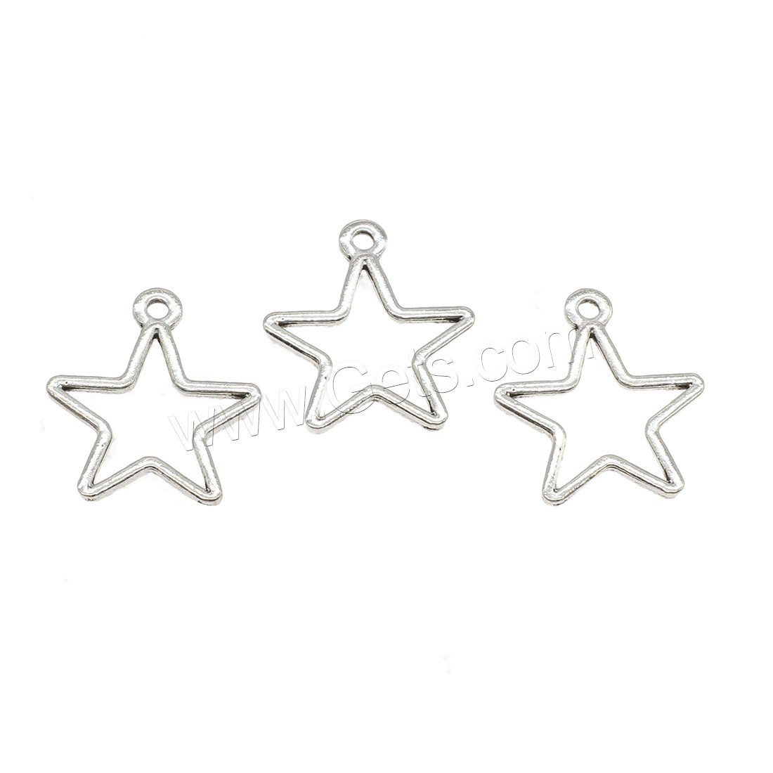 Zinc Alloy Star Pendant, plated, hollow, more colors for choice, 20.5x23.5x1.5mm, Hole:Approx 1.8mm, Approx 769PCs/KG, Sold By KG