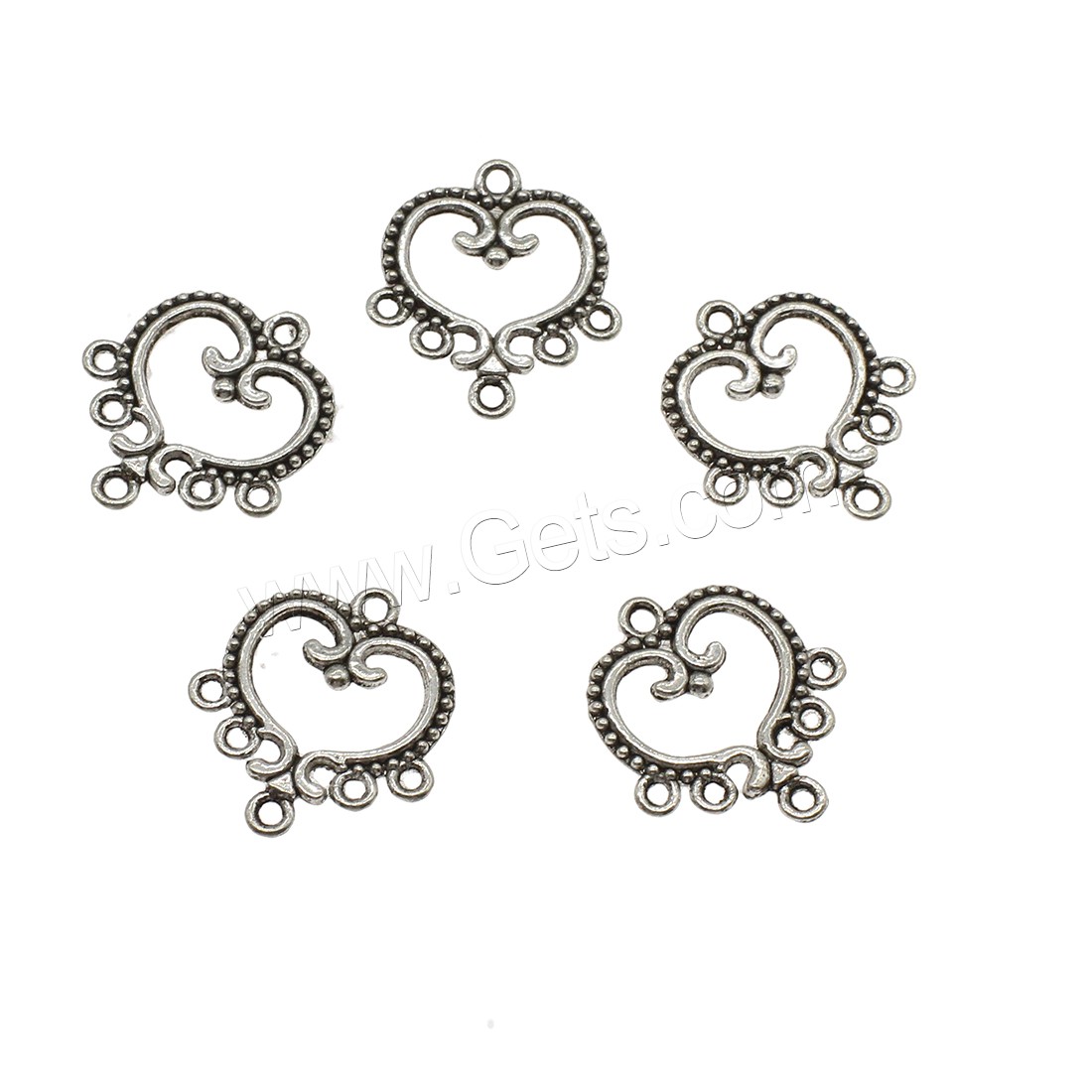 Zinc Alloy Charm Connector, plated, 1/5 loop & hollow, more colors for choice, 18.5x21x1.4mm, Hole:Approx 1.6mm, Approx 1111PCs/KG, Sold By KG