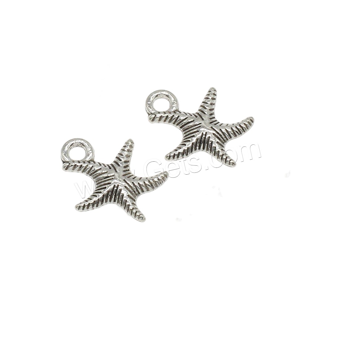 Zinc Alloy Jewelry Pendants, Starfish, plated, more colors for choice, 13.5x16.5x3mm, Hole:Approx 2mm, Approx 1111PCs/KG, Sold By KG
