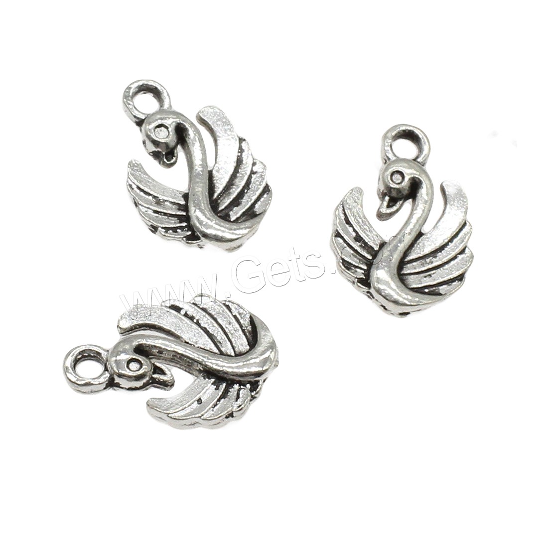 Zinc Alloy Animal Pendants, Swan, plated, more colors for choice, 12x17x3mm, Hole:Approx 2mm, Approx 666PCs/KG, Sold By KG