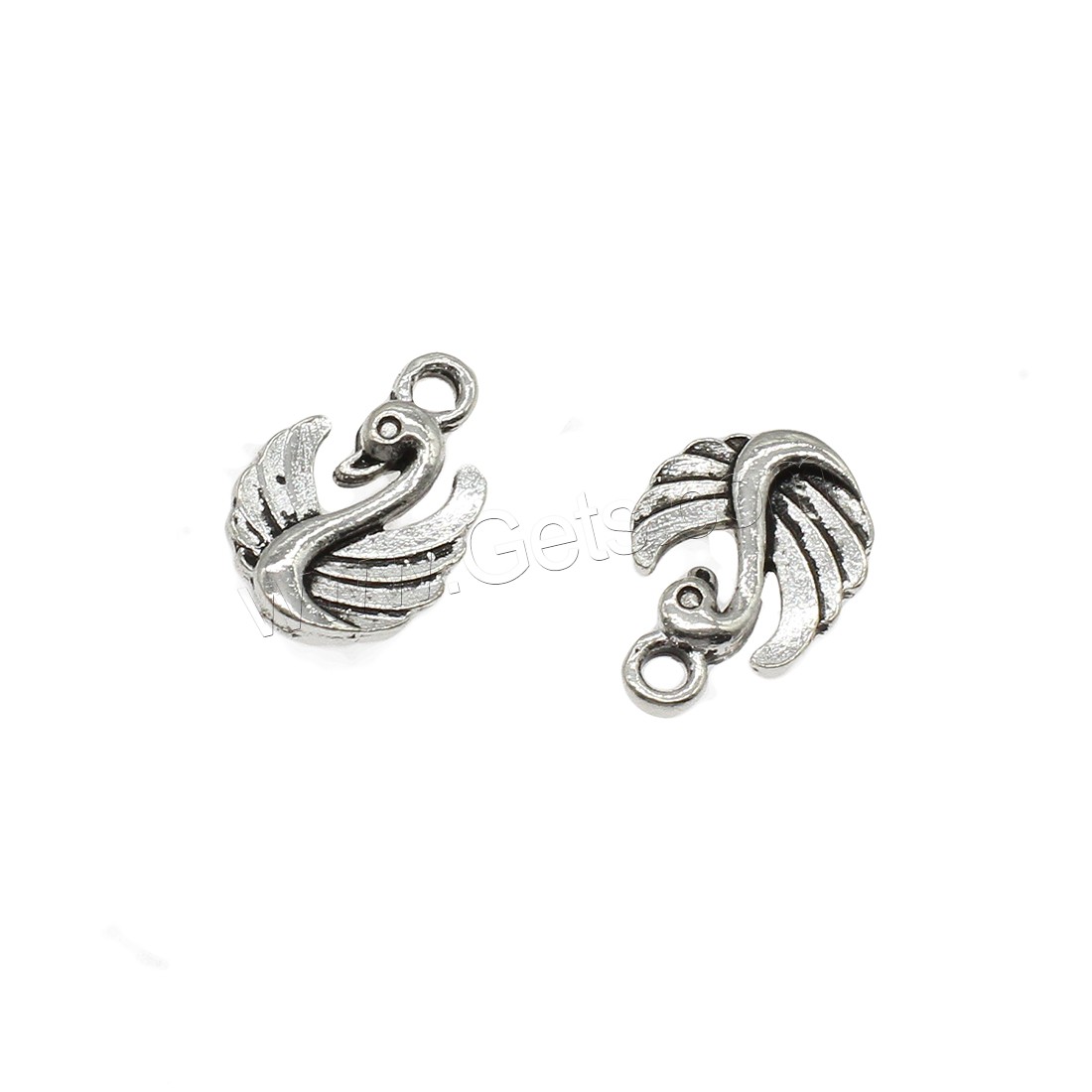 Zinc Alloy Animal Pendants, Swan, plated, more colors for choice, 12x17x3mm, Hole:Approx 2mm, Approx 666PCs/KG, Sold By KG