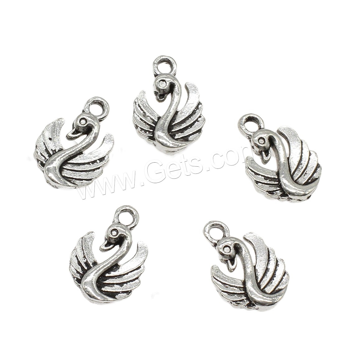 Zinc Alloy Animal Pendants, Swan, plated, more colors for choice, 12x17x3mm, Hole:Approx 2mm, Approx 666PCs/KG, Sold By KG