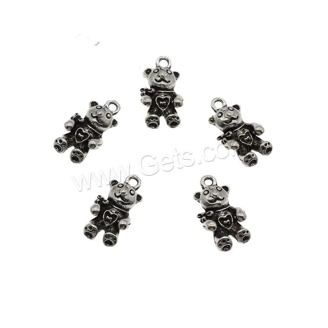 Zinc Alloy Animal Pendants, Bear, plated, more colors for choice, 9.5x18x3.5mm, Hole:Approx 1.5mm, Approx 769PCs/KG, Sold By KG