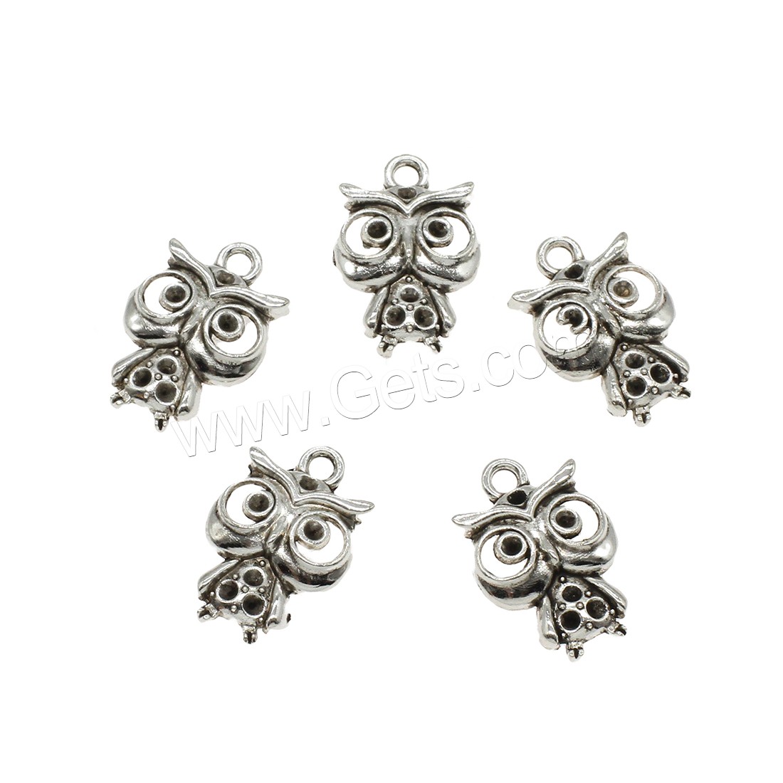 Zinc Alloy Animal Pendants, Owl, plated, more colors for choice, 14x21x3mm, Hole:Approx 2mm, Approx 833PCs/KG, Sold By KG