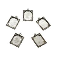 Zinc Alloy Pendant Cabochon Setting, Rectangle, plated Approx 1.6mm, Approx 