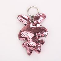 Sequins Key Clasp, with Zinc Alloy, Rabbit, fashion jewelry & for woman 