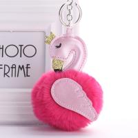 Plush Key Clasp, with PU Leather & Zinc Alloy, Swan, for woman 