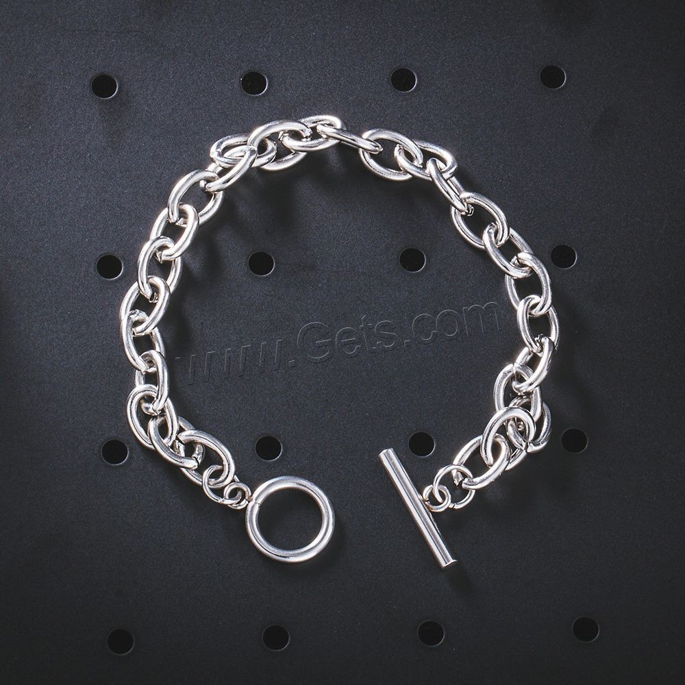 Titanium Steel Bracelet, titanium steel toggle clasp, fashion jewelry & Unisex & different size for choice, original color, Length:Approx 8.7 Inch, Sold By Strand
