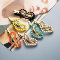 Alligator Hair Clip, Zinc Alloy, with Resin, plated, fashion jewelry & for woman & with rhinestone 