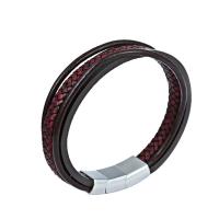 PU Leather Cord Bracelets, with 316L Stainless Steel, plated, fashion jewelry & Unisex, brown, 22cm Approx 8.66 Inch 