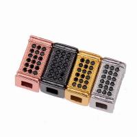 Perles zircon Micro Pave cubes, laiton, Placage, pavé de micro zircon, plus de couleurs à choisir Vendu par PC