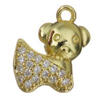 Animal Brass Pendants, Dog, gold color plated, fashion jewelry & micro pave cubic zirconia Approx 1.5mm 