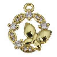 Cubic Zirconia Micro Pave Brass Pendant, gold color plated, fashion jewelry & micro pave cubic zirconia Approx 1.5mm 