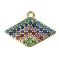 Cubic Zirconia Micro Pave Brass Pendant, gold color plated, fashion jewelry & micro pave cubic zirconia Approx 1mm 
