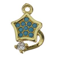 Brass Star Pendants, laiton, étoile, Placage de couleur d'or, bijoux de mode & pavé de micro zircon Environ 1mm, Vendu par PC