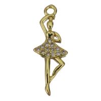 Cubic Zirconia Micro Pave Brass Pendant, Girl, gold color plated, fashion jewelry & micro pave cubic zirconia Approx 1.5mm 