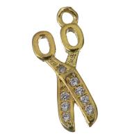 Cubic Zirconia Micro Pave Brass Pendant, Scissors, gold color plated, fashion jewelry & micro pave cubic zirconia Approx 1mm 