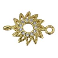 Cubic Zirconia Micro Pave Brass Connector, gold color plated, micro pave cubic zirconia & 1/1 loop Approx 1.5mm 