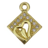 Cubic Zirconia Micro Pave Brass Pendant, gold color plated, micro pave cubic zirconia Approx 1mm 