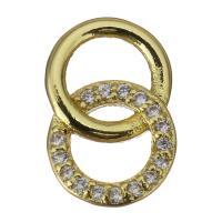 Brass Jewelry Finding, gold color plated, micro pave cubic zirconia Approx 5mm 