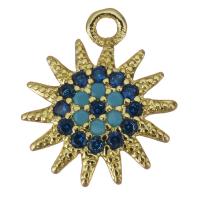 Cubic Zirconia Micro Pave Brass Pendant, gold color plated, fashion jewelry & micro pave cubic zirconia Approx 1.5mm 