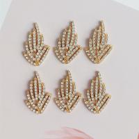 Hair Barrette Finding, Zinc Alloy, Branch, gold color plated, with rhinestone & hollow, 30*18mm .2 Inch 