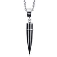 Stainless Steel Necklace, Bullet, plated, oval chain & for man & with rhinestone 43mm Approx 19.6 Inch 