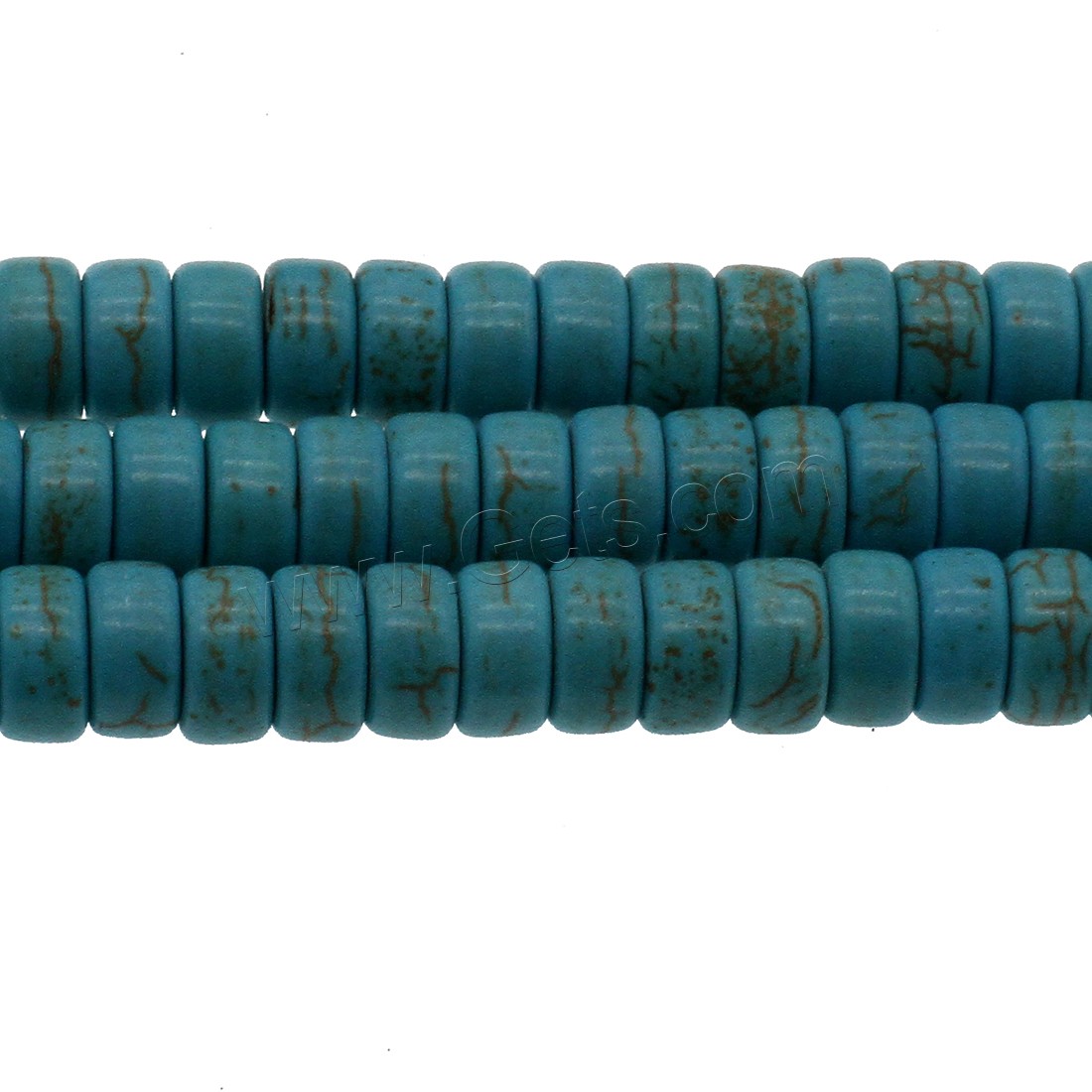 Synthetische Türkis Perlen, DIY & verschiedene Größen vorhanden, himmelblau, Bohrung:ca. 1mm, verkauft von Strang