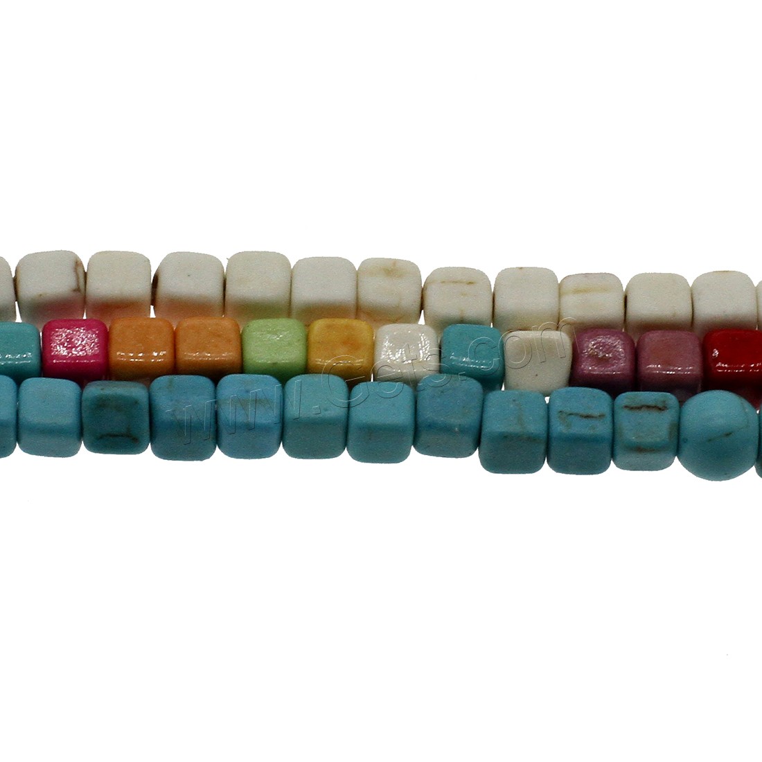 Synthetic Turquoise Beads,  Square, different size for choice, more colors for choice, Hole:Approx 1.3mm, 10Strands/Lot, Sold By Lot