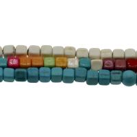 Synthetische Türkis Perlen, Quadrat, verschiedene Größen vorhanden, keine, Bohrung:ca. 1.3mm, 10SträngeStrang/Menge, verkauft von Menge