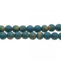Synthetische Türkis Perlen, rund, verschiedene Größen vorhanden, himmelblau, Bohrung:ca. 1mm, verkauft von Strang