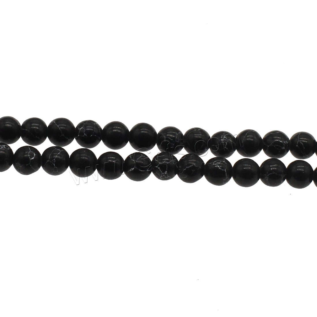 Perles en Turquoise synthétiques, Rond, normes différentes pour le choix, noire, Trou:Environ 1mm, Vendu par brin
