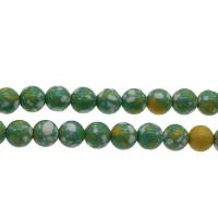 Synthetische Türkis Perlen, rund, verschiedene Größen vorhanden, grün, Bohrung:ca. 1mm, verkauft von Strang