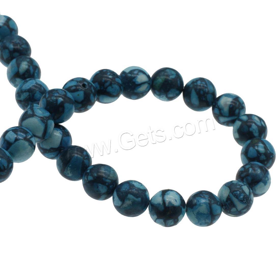 Synthetische Türkis Perlen, rund, verschiedene Größen vorhanden, blau, Bohrung:ca. 0.8mm, verkauft von Strang